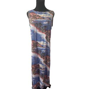 Dressing Clio blue orange and white vacation ship ocean dress size M